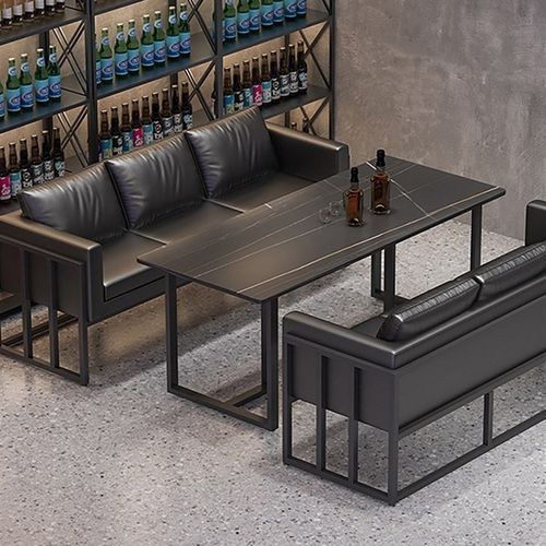 复古酒吧桌椅组合清吧工业风餐馆餐桌小酒馆休闲区咖啡厅卡座沙发