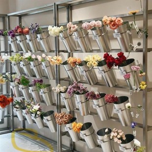 铝制养花桶醒花铝桶水植绿培插花桶酒店商场花艺花店时尚摆件