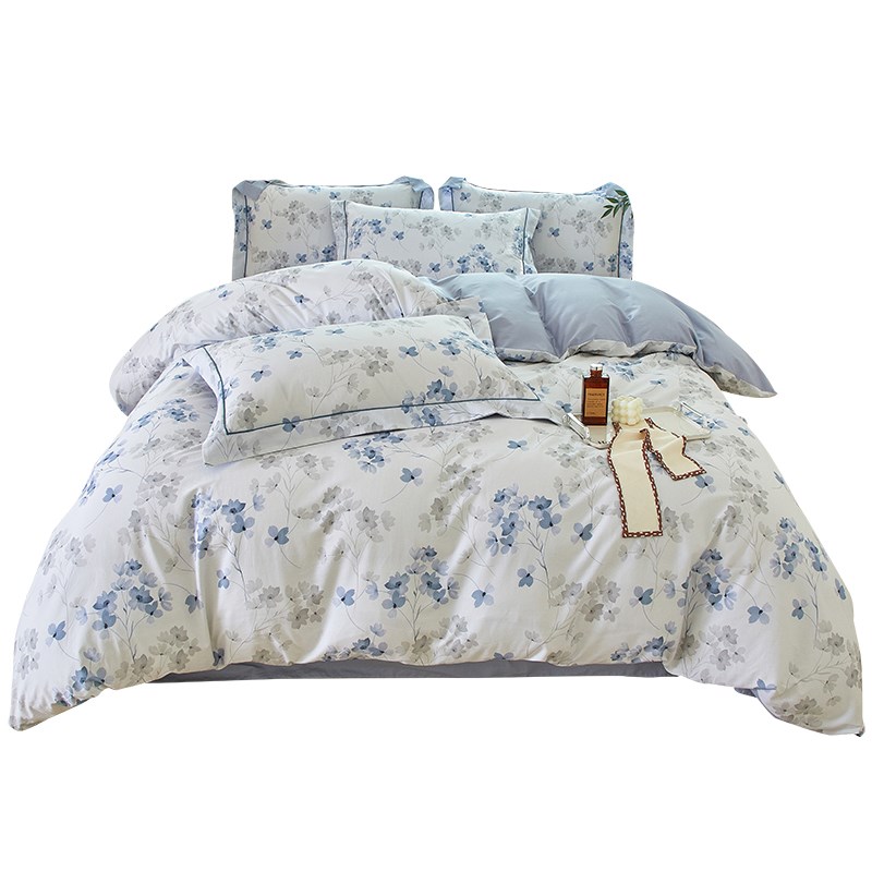 床上四件套全棉100床品春夏裸睡双人被套床单被罩床笠款4