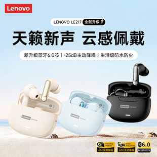 联想LE217蓝牙耳机2025新款 高音质苹果安卓通用主动降噪 入耳式