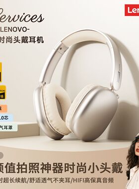 联想LS107头戴式蓝牙耳机降噪Max无线游戏高音质学生适用苹果安卓