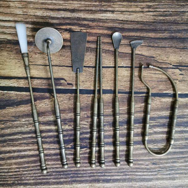 仿古做旧青铜色香具7件套 香篆灰压香勺铲筷子银叶镊扫打篆隔火熏,家居饰品,香篆,淘宝优惠券,粉丝福利购,淘宝优惠卷