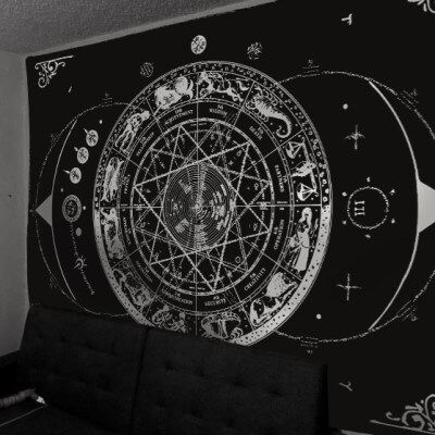 原创坏血统暗黑色挂布女塔罗桌游哥特星座背景布酒吧民宿墙布挂毯