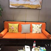 新中式 实木沙发别墅样板房沙发组合客厅实木布艺雕花沙发定制家具