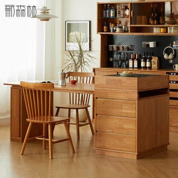 岛台餐桌家用一体可伸缩实木工作台现代简约小户型日式岩板餐边柜,住宅家具,岛台餐桌,淘宝优惠券,粉丝福利购,淘宝优惠卷