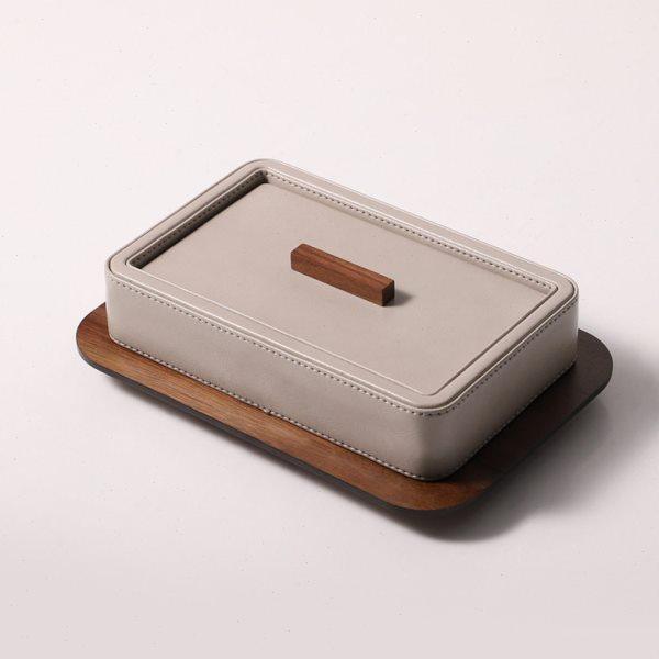 现轻奢胡桃木皮革收纳盒样板间售楼部桌面首饰盒装饰品摆件盒子,收纳整理,首饰盒,淘宝优惠券,粉丝福利购,淘宝优惠卷