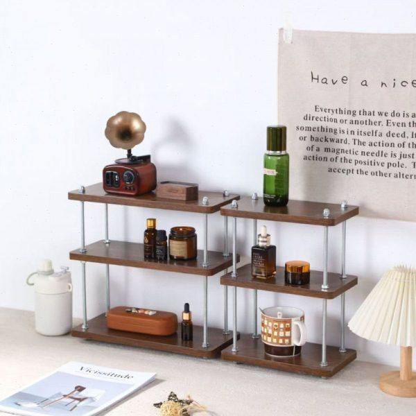 置物架中古风架子厨房架子公桌隔层架工位桌面收纳小书架茶杯架,收纳整理,阳台置物架,淘宝优惠券,粉丝福利购,淘宝优惠卷