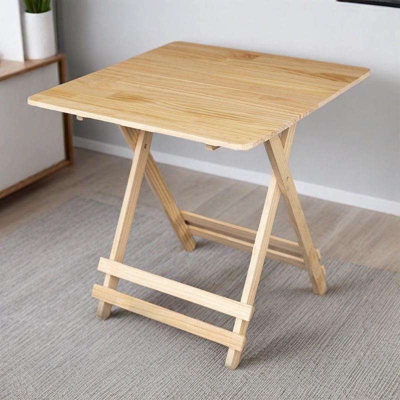 实木可折叠桌家用餐桌简易便携式饭桌出租房正方形小户型吃饭桌子