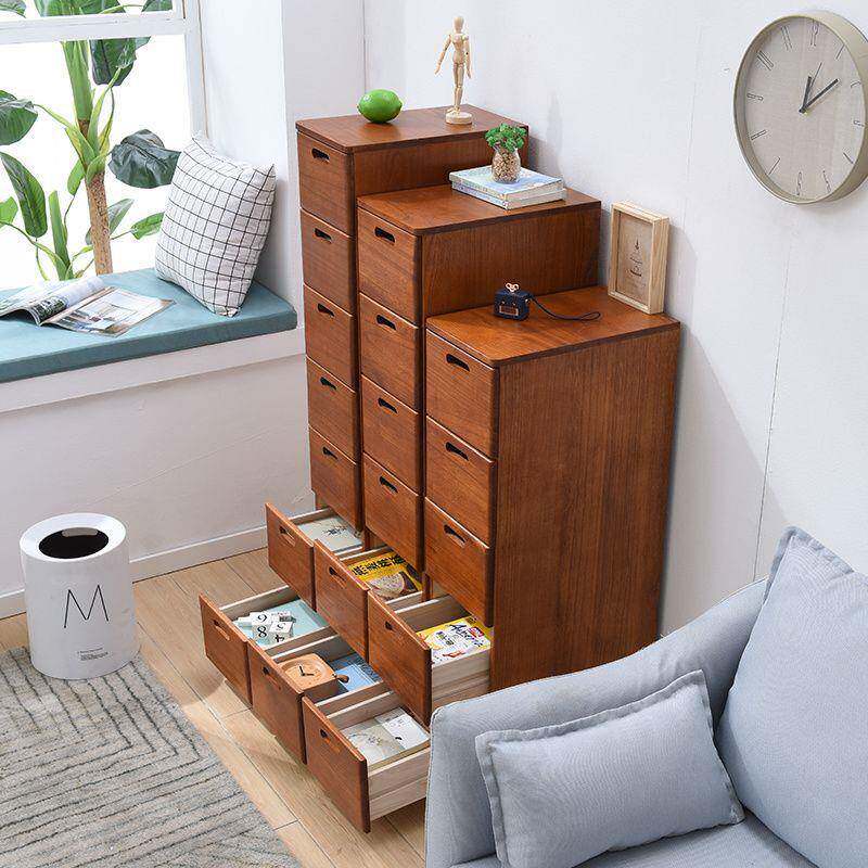 夹缝收纳柜30cm实木收纳箱抽屉式整理柜家用角落窄柜置物柜厨房柜