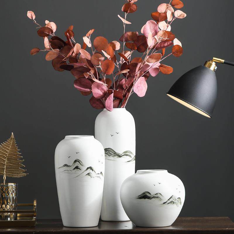现代新中式创意手绘陶瓷摆件书桌玄关别墅客厅酒店大堂软装摆设品,电子元器件市场,其它元器件,淘宝优惠券,粉丝福利购,淘宝优惠卷