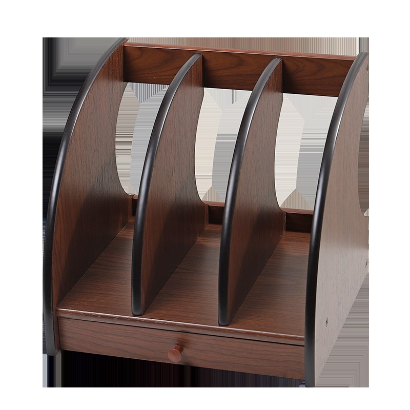 木质多层文件夹架办公桌面资料档案办公用品书立文件框文件收纳盒