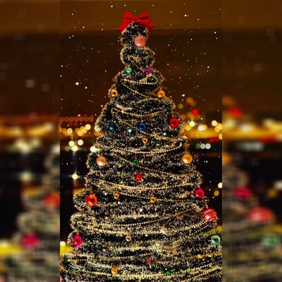 圣诞节家居装饰圣诞藤条毛条圣诞树diy窗户装饰氛围感装饰材料包