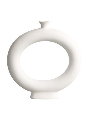 现代简约客厅电视柜装饰摆件2A024新款轻奢白色陶瓷花瓶高级感