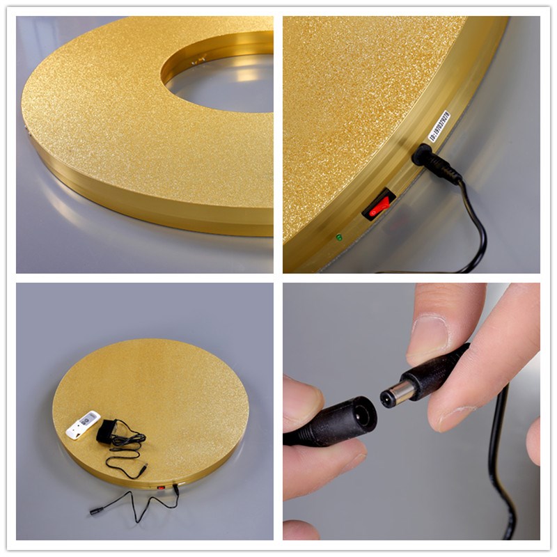 大圆桌电动转盘酒店餐桌底座充电遥控自动O旋转芯圆形转桌电机