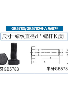 8.8级外六角螺丝高强度螺栓六角螺栓M4M5M6*50*70*150