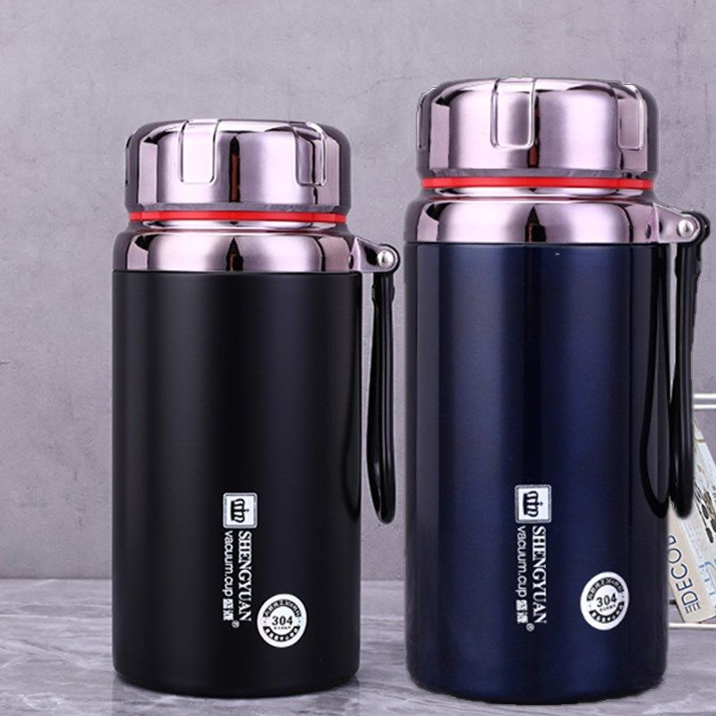 食品级304不锈钢保温杯大容量水杯1500ml杯子800毫升男女泡茶杯1L