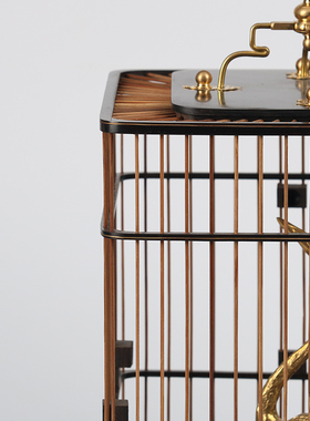 新中式古典仿古木质鸟笼摆件样板房会所家居客厅书房玄关软装饰品