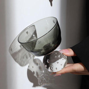 星星是梦想 钻石中古高级灰水晶玻璃杯精酿啤酒杯高脚洋酒杯子