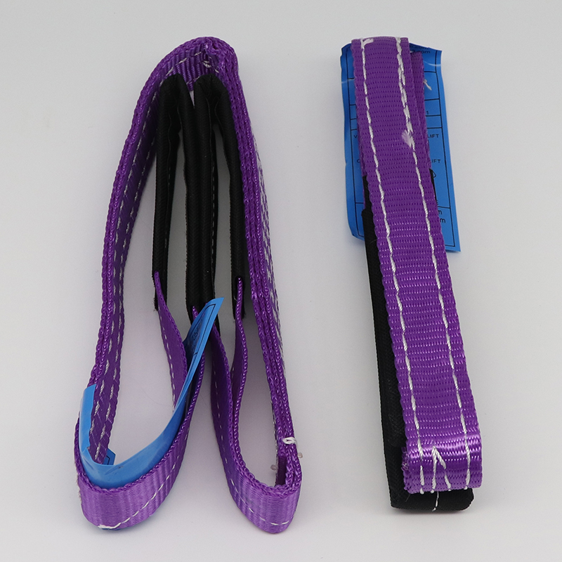 吊装带起重吊带 1吨彩色扁平工业高强涤纶柔性双扣拖车绳吊车吊带