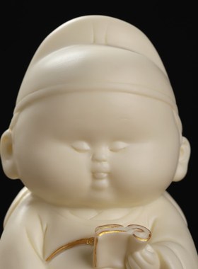 东方泥土小文昌持书陶瓷装饰品摆件办公室桌面开业乔迁高档送礼品