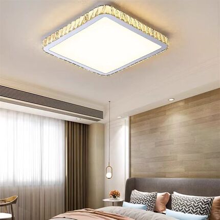 卧室吸顶灯现代简约轻奢水晶客厅灯2024新款时尚创意led餐厅灯具