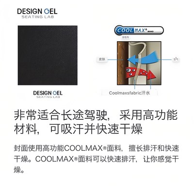 DESIGNGEL出口款汽车坐垫 腰靠 乳胶 支撑护腰 缓解疲劳 透气靠垫