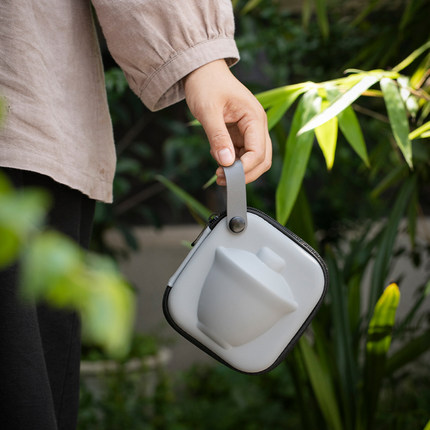 德化高白瓷旅行茶具盖碗茶杯一碗三杯陶瓷快客杯迷你便携礼品定制