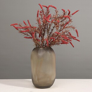 仿真鼠尾草假花秋色叶子植物配草客厅玻璃花瓶插花婚庆造景装饰草