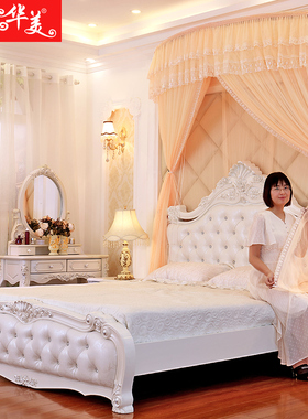 2021新款U型伸缩蚊帐家用隐形折叠导轨1.8米床支架1.5m1.2公主风