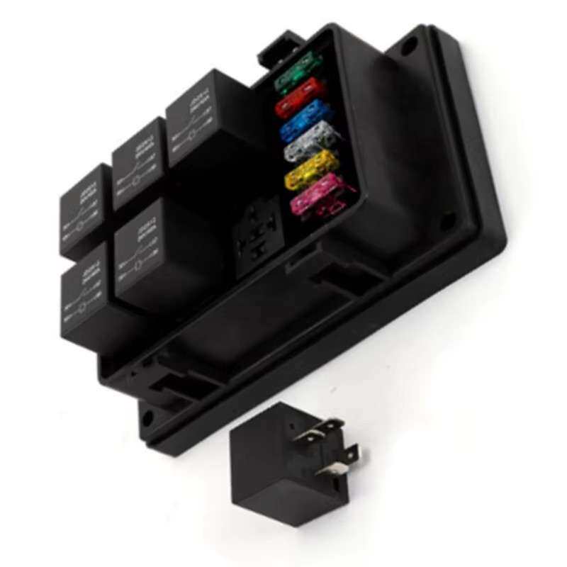 12V40A继电器盒6路ATC/ATO熔断块带继电器4P/5P卡车防水继电器盒