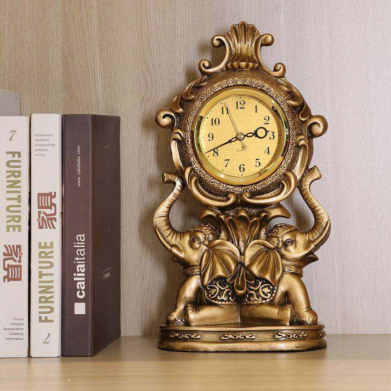 2U8K小象时钟客厅摆放钟表台式家用座钟欧式复古摆件摆钟轻奢,智能设备,其他智能设备,淘宝优惠券,粉丝福利购,淘宝优惠卷