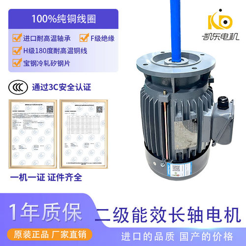 东莞电机厂家台款铸铁二级能效热风循环长轴电机风机380V 1.5KW