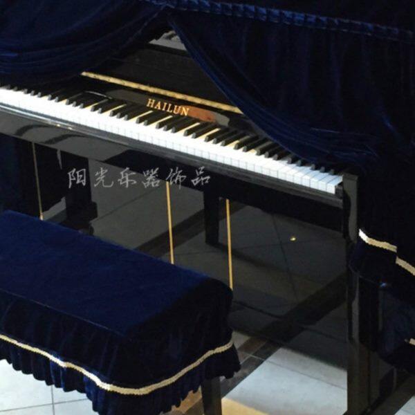 加厚简约现代金丝绒钢琴分帘全罩欧式钢琴套防尘罩 高档盖布凳罩