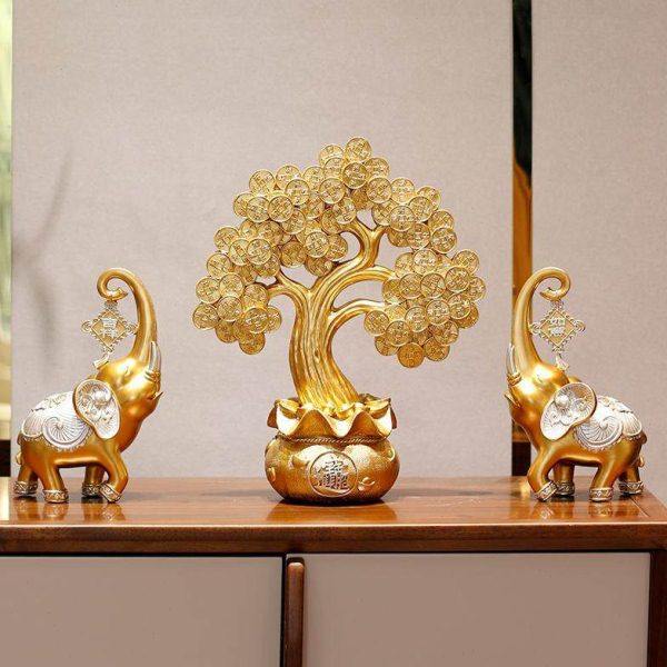 招财树发财树摆件中式酒柜客厅开业家居装饰品玄关元工艺品大象,饰品/流行首饰/时尚饰品新,摆件,淘宝优惠券,粉丝福利购,淘宝优惠卷