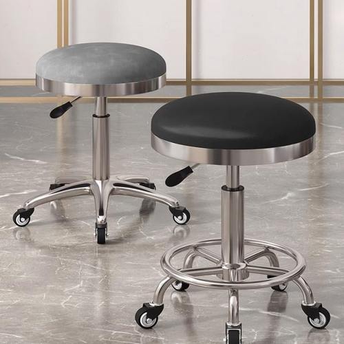 美容凳子美容院专用滑轮凳理发店美发大工凳美甲师升降椅子圆凳子
