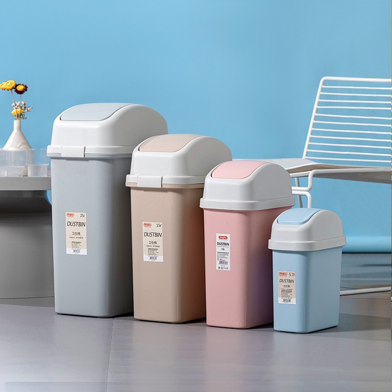 夹缝垃圾桶家用厕所卫生间废纸篓小号F迷你长方形摇盖式桌面垃圾