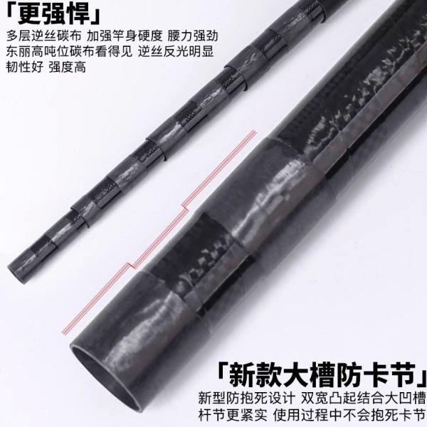 矶家矶钓大物抄网竿伸缩抄网碳素超轻硬巨物台钓海钓5.5/6.5m裸杆