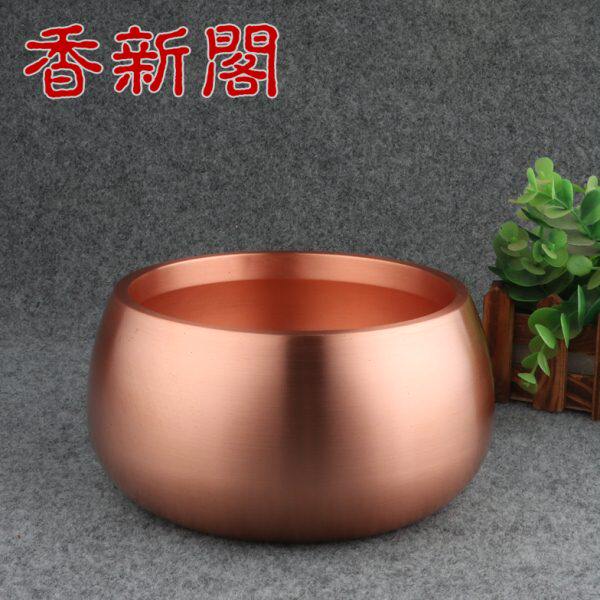 20厘米特大紫铜钵式炉超重铜聚宝盆聚财纯铜笔洗摆件花盆茶洗