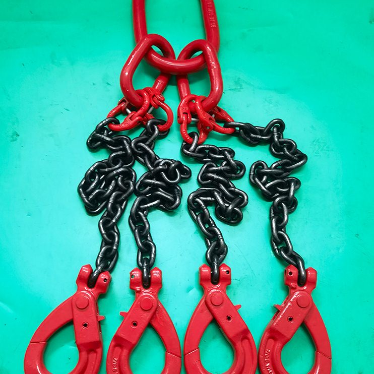模具专用四腿吊链安全自锁吊钩挂勾双链四链吊勾防脱吊钩猛钢链条