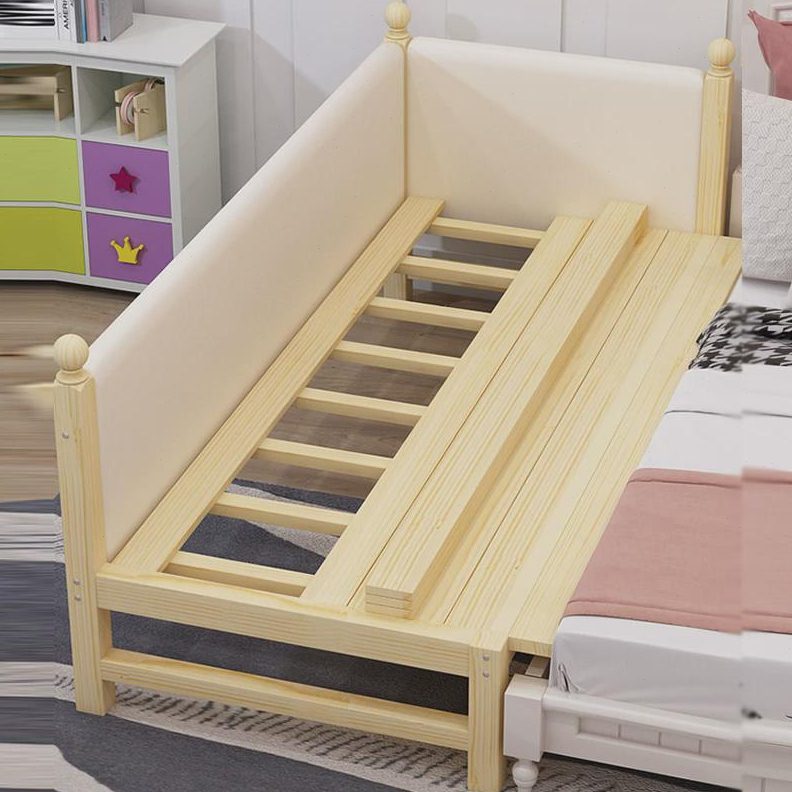 婴儿床拼接大床小户型延边床实木儿童床男女孩软包床带护栏婴儿床