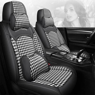 新款汽车坐垫四季通用亚麻材质卡通全包围小车座椅套直销BD-6