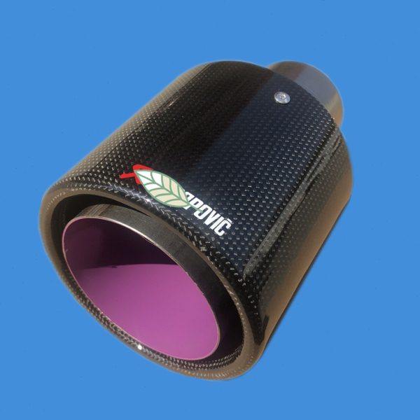 汽车改装件排气管用123毫米加大口径AK卷边碳纤维尾嘴不锈钢尾管