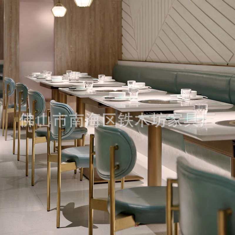 西餐厅子店清新自然奶茶餐桌椅桌椅组合轻奢地中海大理石户外休闲