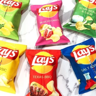 创意仿真乐事薯片纸巾包悬挂抽取式卫生纸袋厨房客厅纸巾套车载客