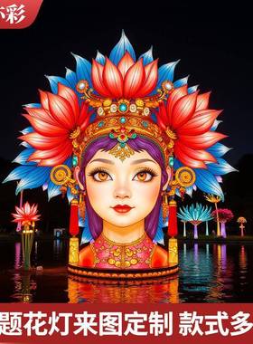 中式花灯复古国庆节主题造型灯大型人像花灯国潮新款街区灯会彩灯