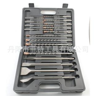 17PC电锤钻头凿子套装 圆柄冲击钻头电锤凿子墙壁混凝土打孔工具