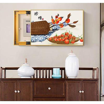 新中式桃园记古风植物电表箱装饰画现代简约弱电箱配电箱轻奢