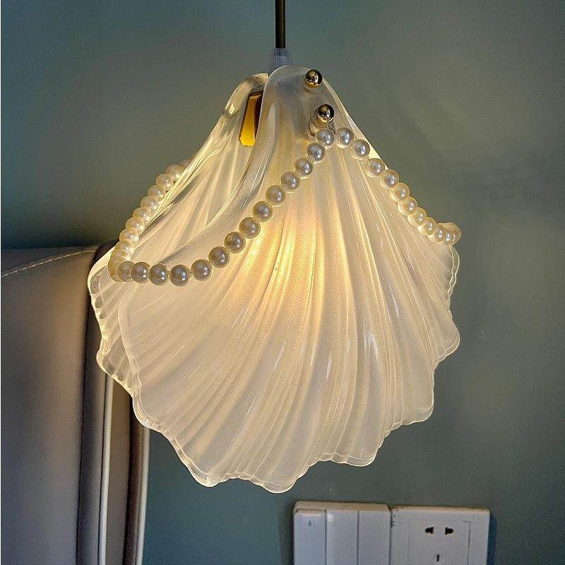 法式卧室床头小吊灯玻璃贝壳珍珠餐厅吧台轻奢网红设计感复古吊灯,特色手工艺,其他特色工艺品,淘宝优惠券,粉丝福利购,淘宝优惠卷