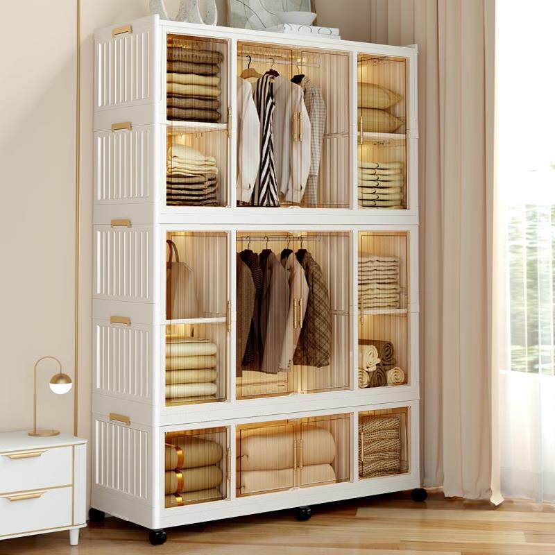 衣柜收纳柜家用卧室衣服置物柜折叠塑料储物柜免安装简易组装柜子