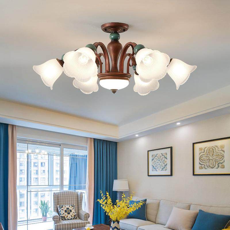 客厅餐厅田园红古吸顶灯卧室书房铁艺创意个性简欧式美式乡村灯具